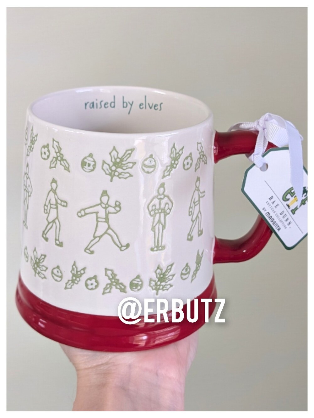Rae Dunn x Elf RAISED BY ELVES Christmas Buddy Mug w/ Allover Character Design🧝
